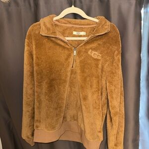 UGG Tan Fleece Half-Zip Jacket